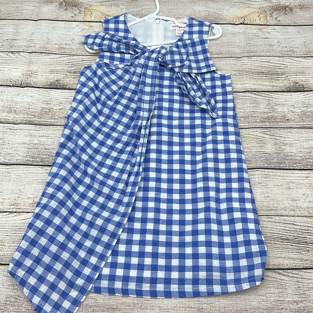 Cat & Jack Blue and White Plaid Gingham Dress Size XS